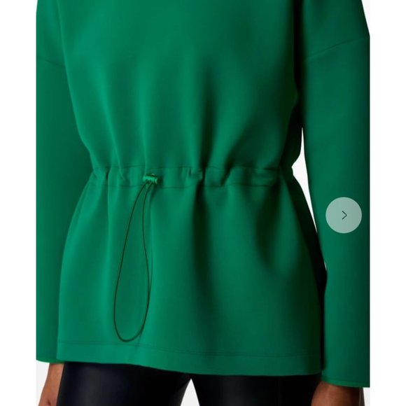 Sweaty Betty Emerald Green Scuba Fabric Drawstring Waist Sweatshirt XS - Picture 3 of 11